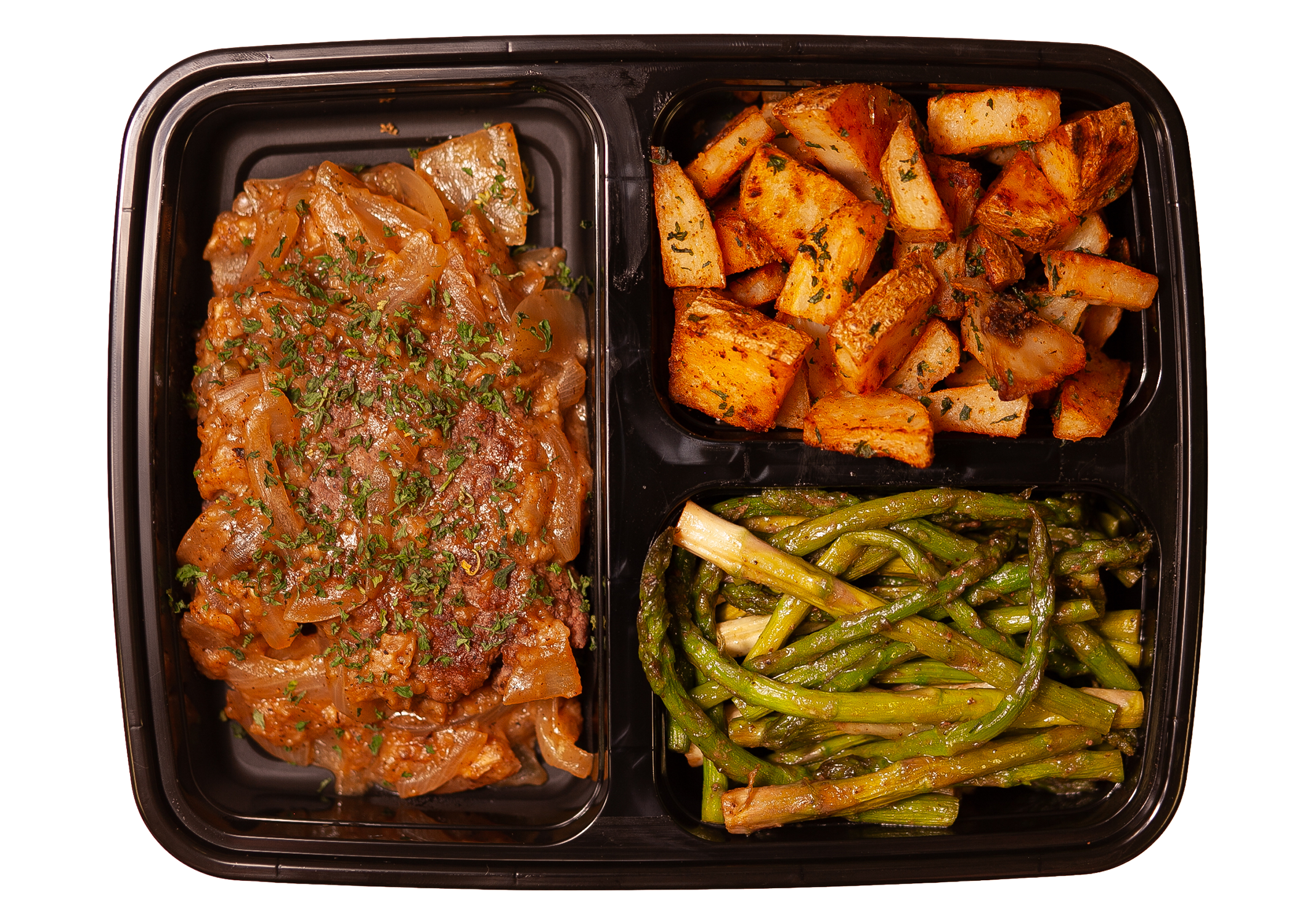 Salisbury Steak w/ Potatoes & Asparagus