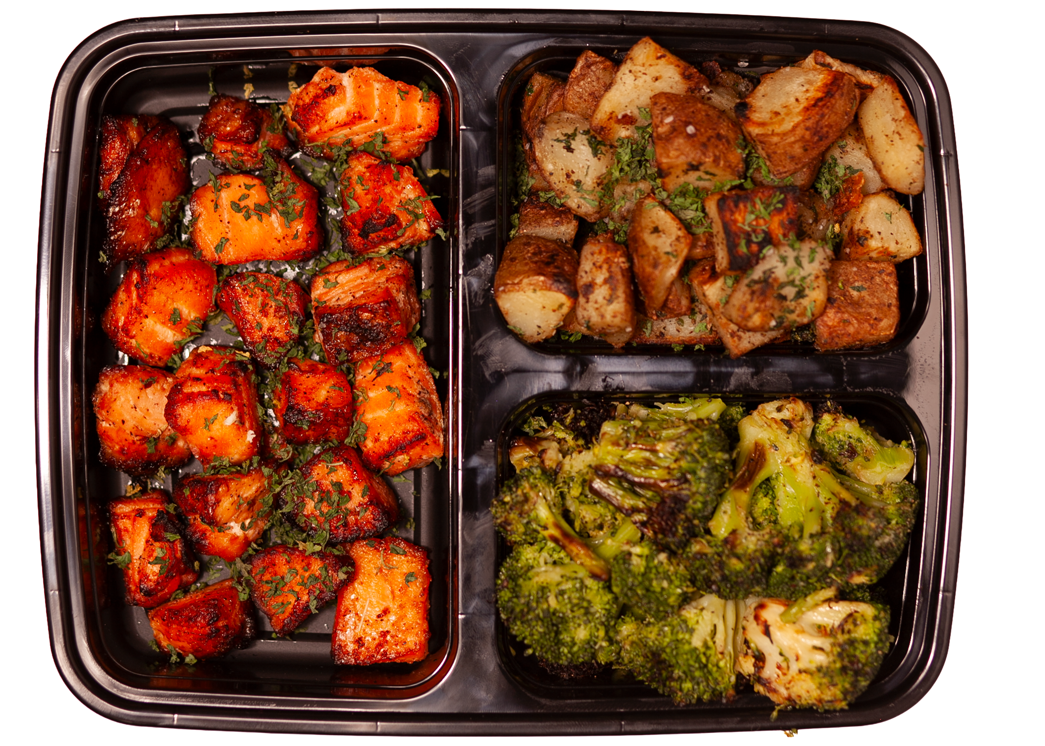 Crispy Salmon Bites w/ Potatoes & Broccoli